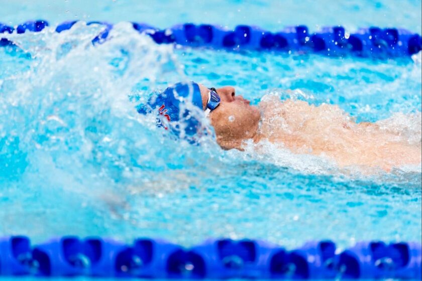 swimmer swimming backstroke