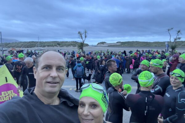 swimmers at open water event
