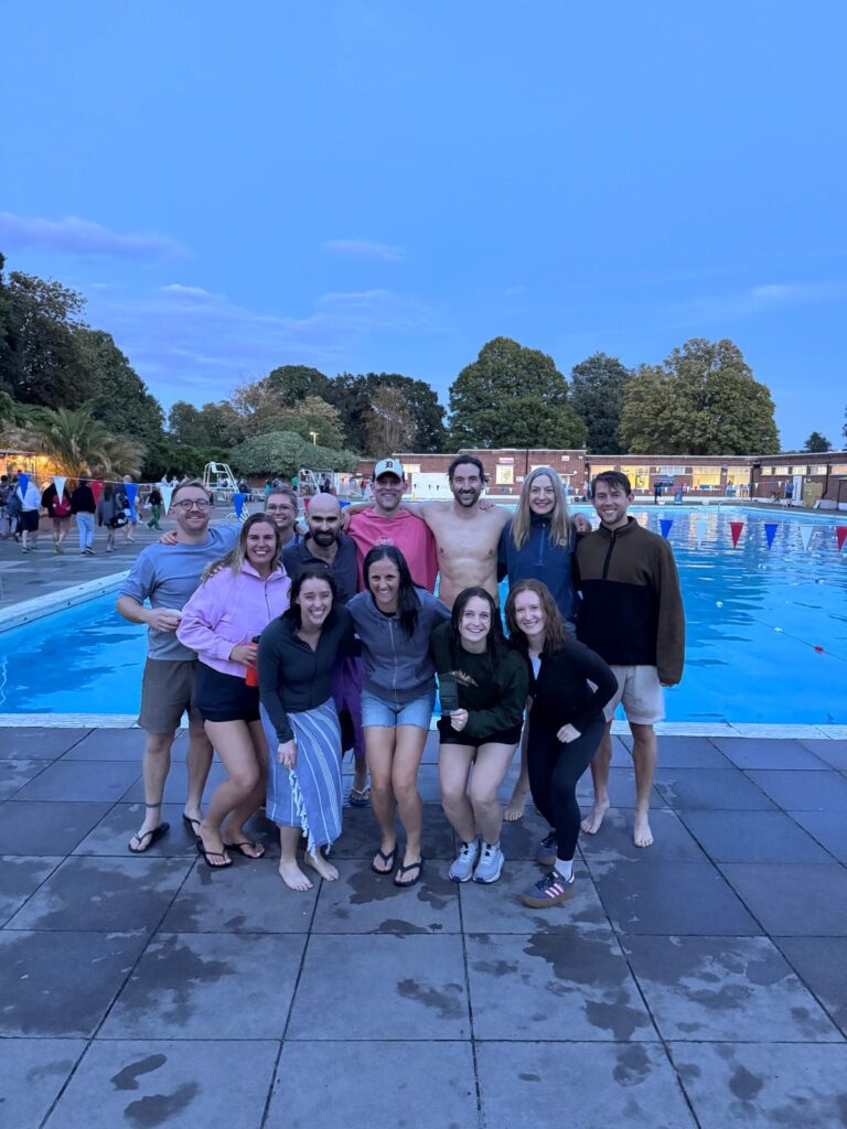 swimmers at Brockwell Lido